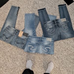 Silver Jeans Women's Mixed Blue Wash Skinny Jeans Lot